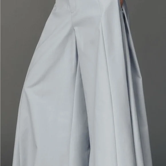 NWT  ANTHROPOLOGIE  Maeve ALine Palazzo pant.Wide-Leg (color is Niagara mist) - Picture 5 of 12